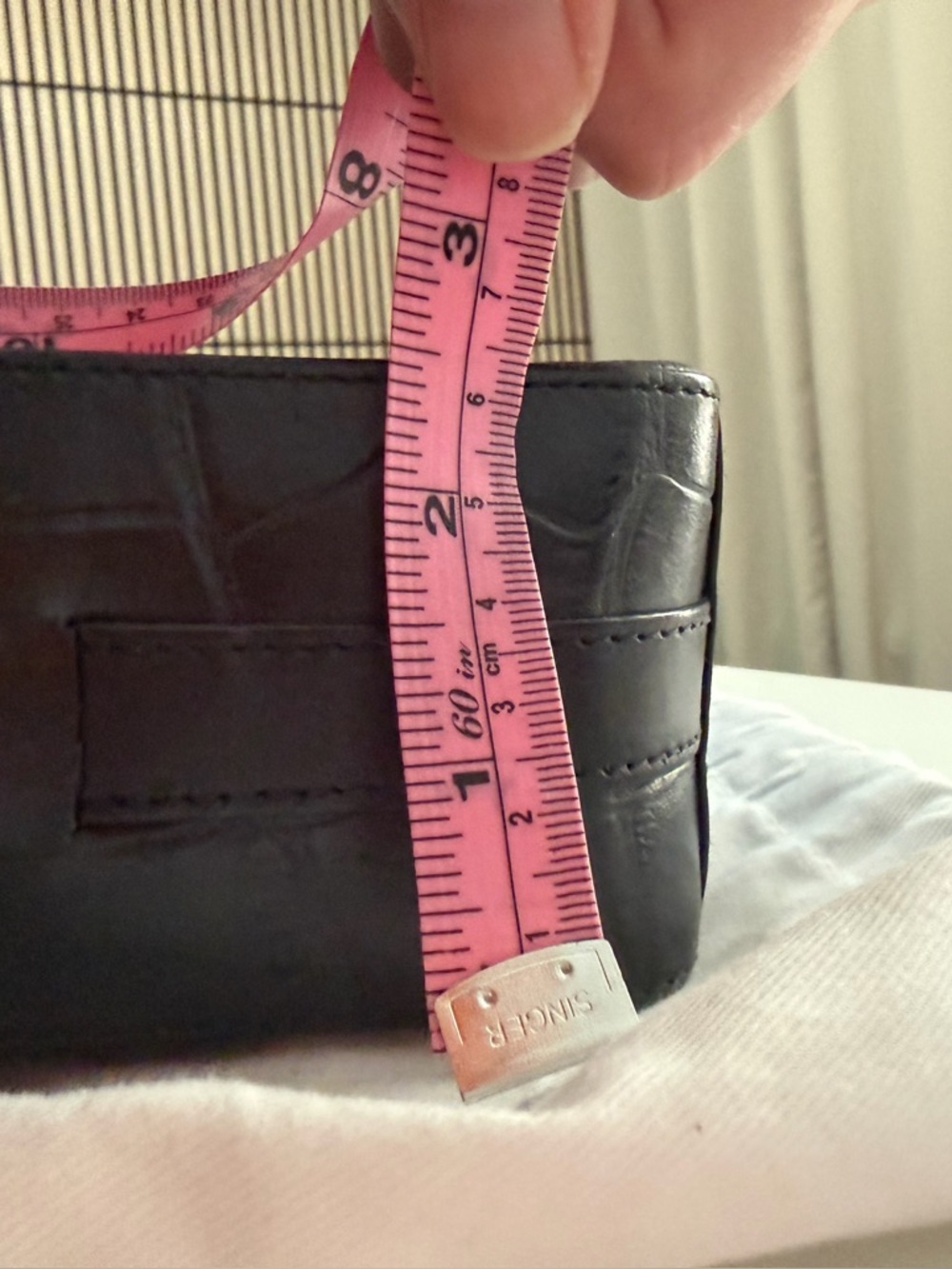 Reiss Black Croc-Textured Leather Crossbody Camera Bag - Picture 10 of 11